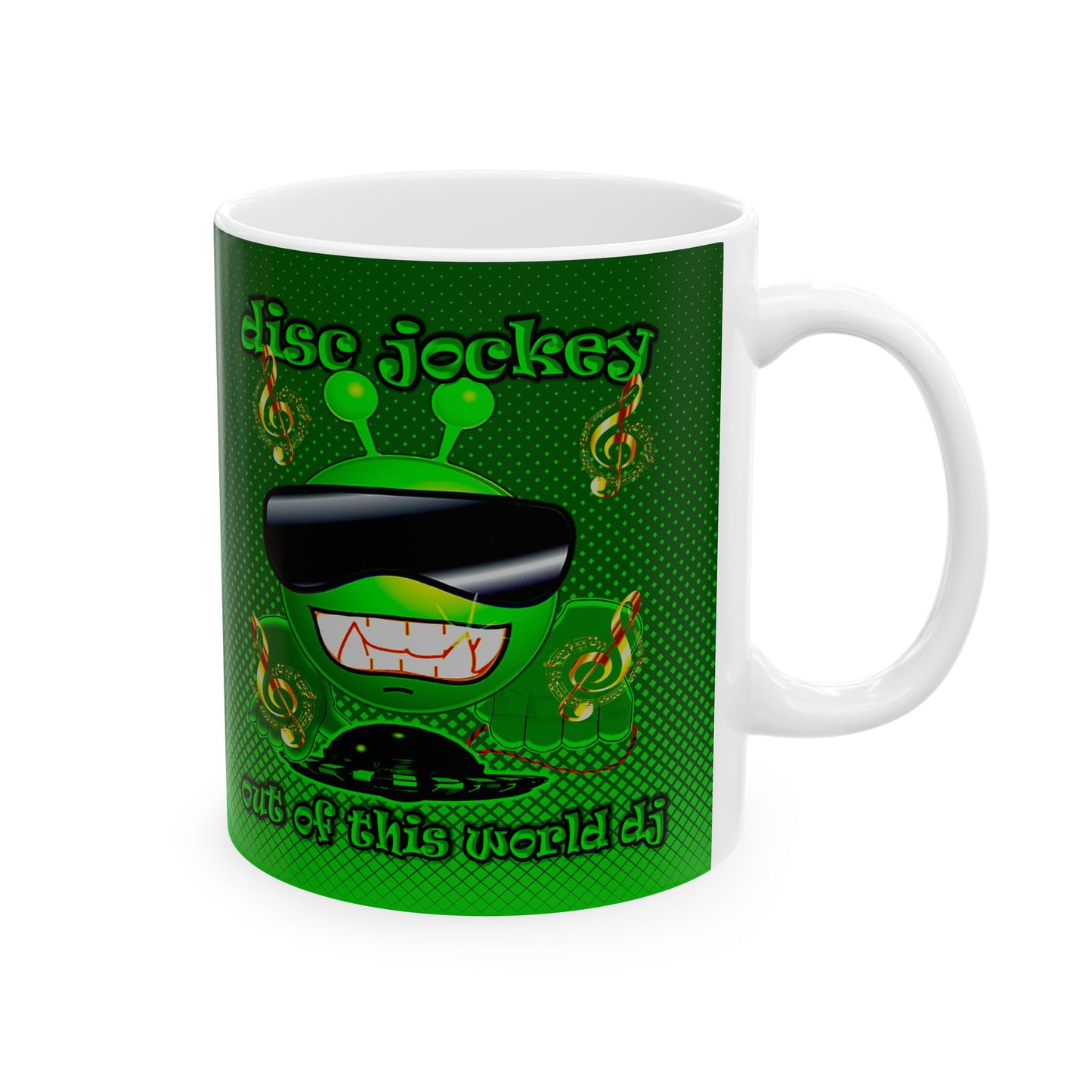 disc jockey - White Mug (logo green)