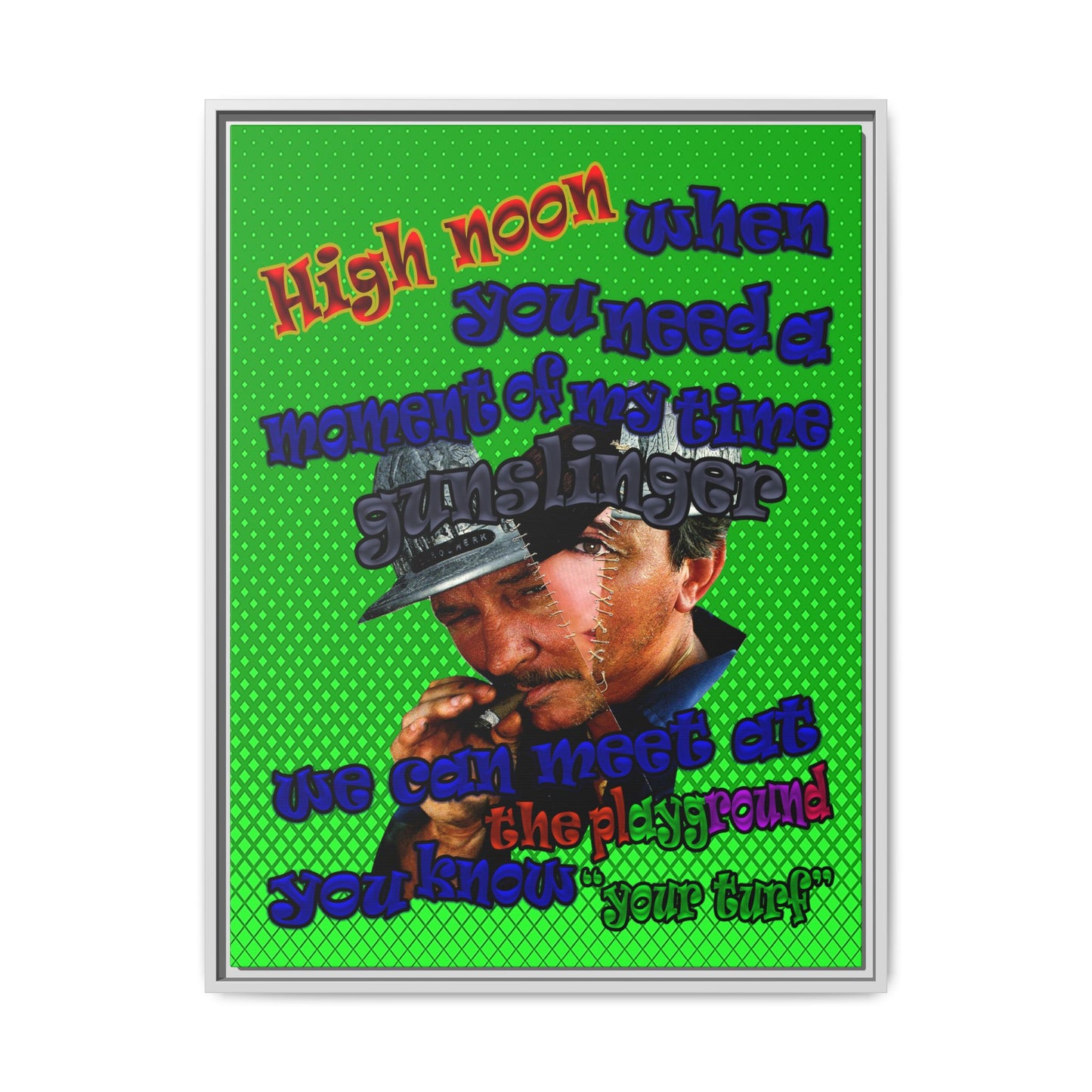 high noon - framed canvas art (logo green)