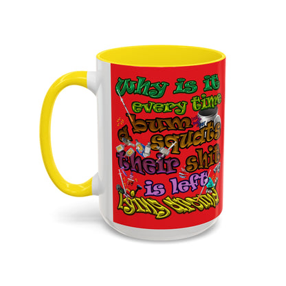 the bum's shit - Accent Mug (red)