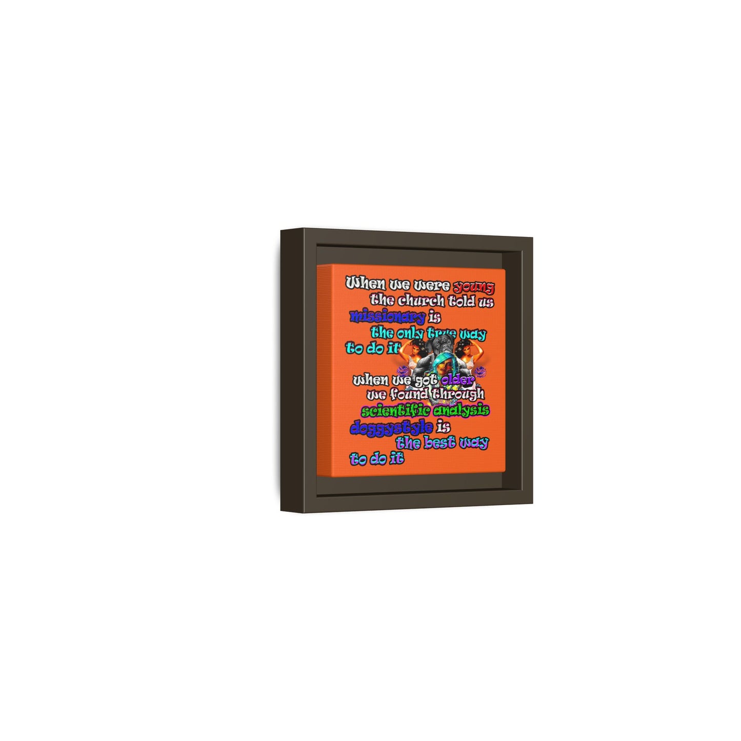doggystyle - framed canvas art (orange)