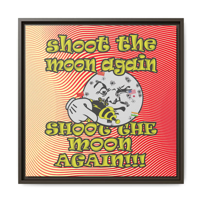 shoot the moon again - framed canvas art (yellow-orange wave)