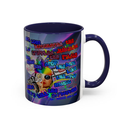 drop the beat - Accent Mug (grey-pink wave)