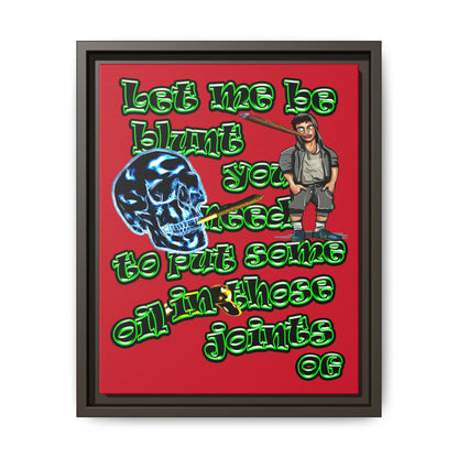 og - framed canvas art (dark red)