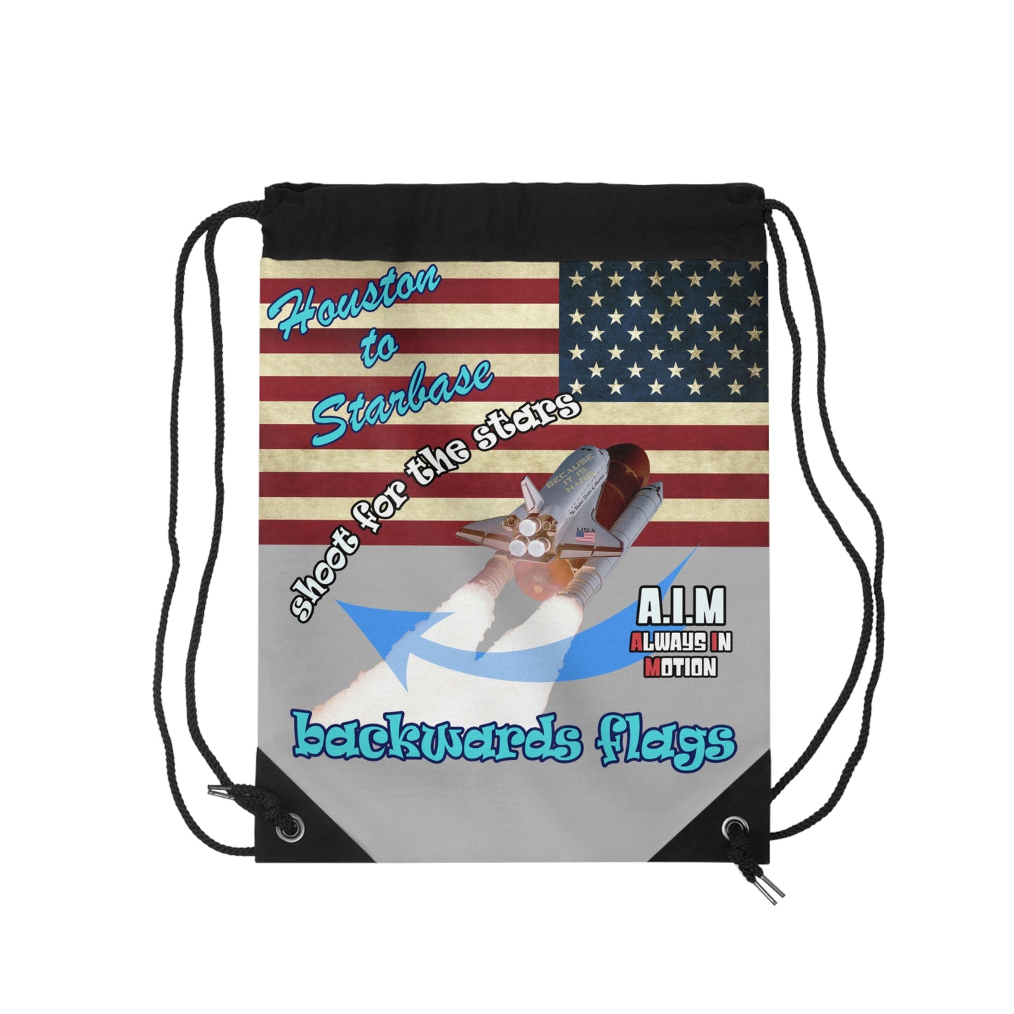 shoot for the stars - Drawstring Bag (light grey)
