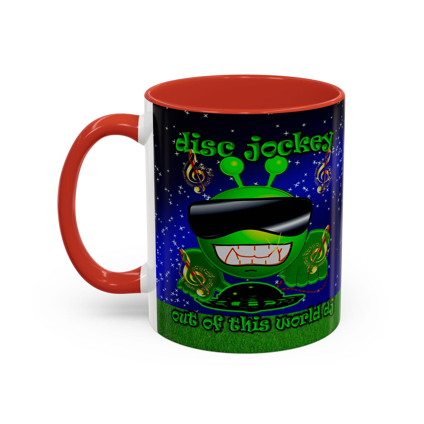 disc jockey - Accent Mug ('snoops' background)