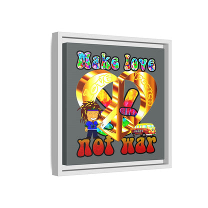 love peace - framed canvas art (dark grey)
