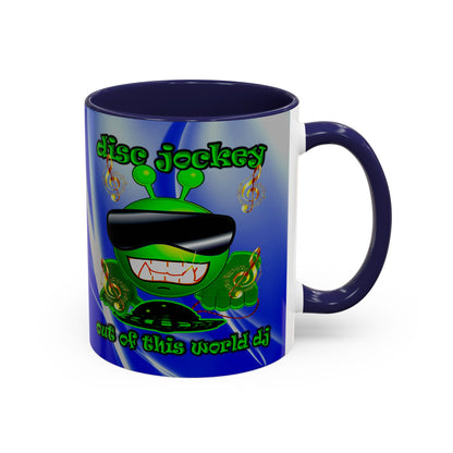 disc jockey - Accent Mug (blue-white wave)