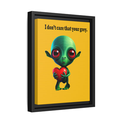 I don't care that your grey - framed canvas art (yellow)