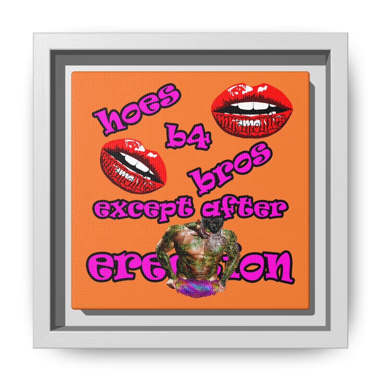 hoes b4 bros - framed canvas art (crusta)