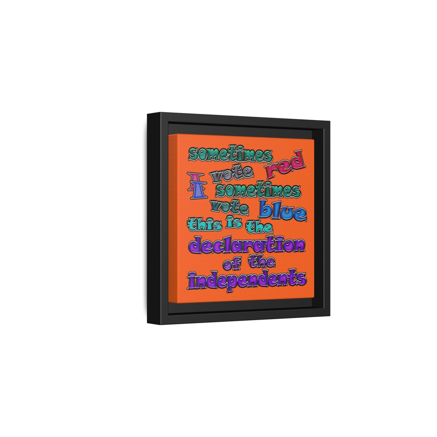declaration of the independents - framed canvas art (orange)