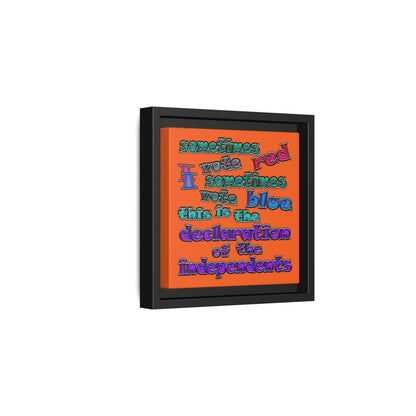 declaration of the independents - framed canvas art (orange)