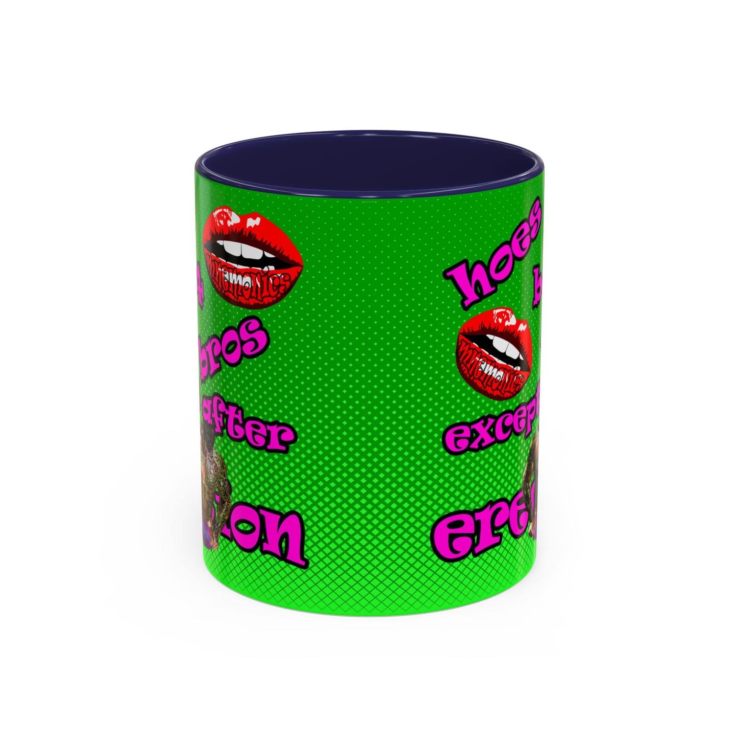 hoes b4 bros - Accent Mug (logo green)