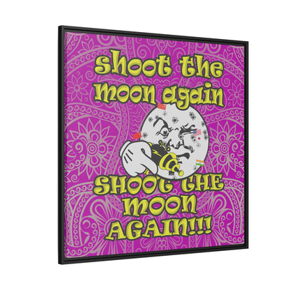 shoot the moon again - framed canvas art (pink swirl)