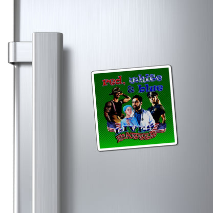 rw&b lives matter - Magnets - (logo green)