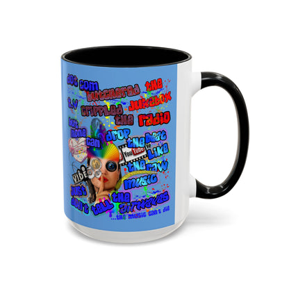 drop the beat - Accent Mug (light blue)