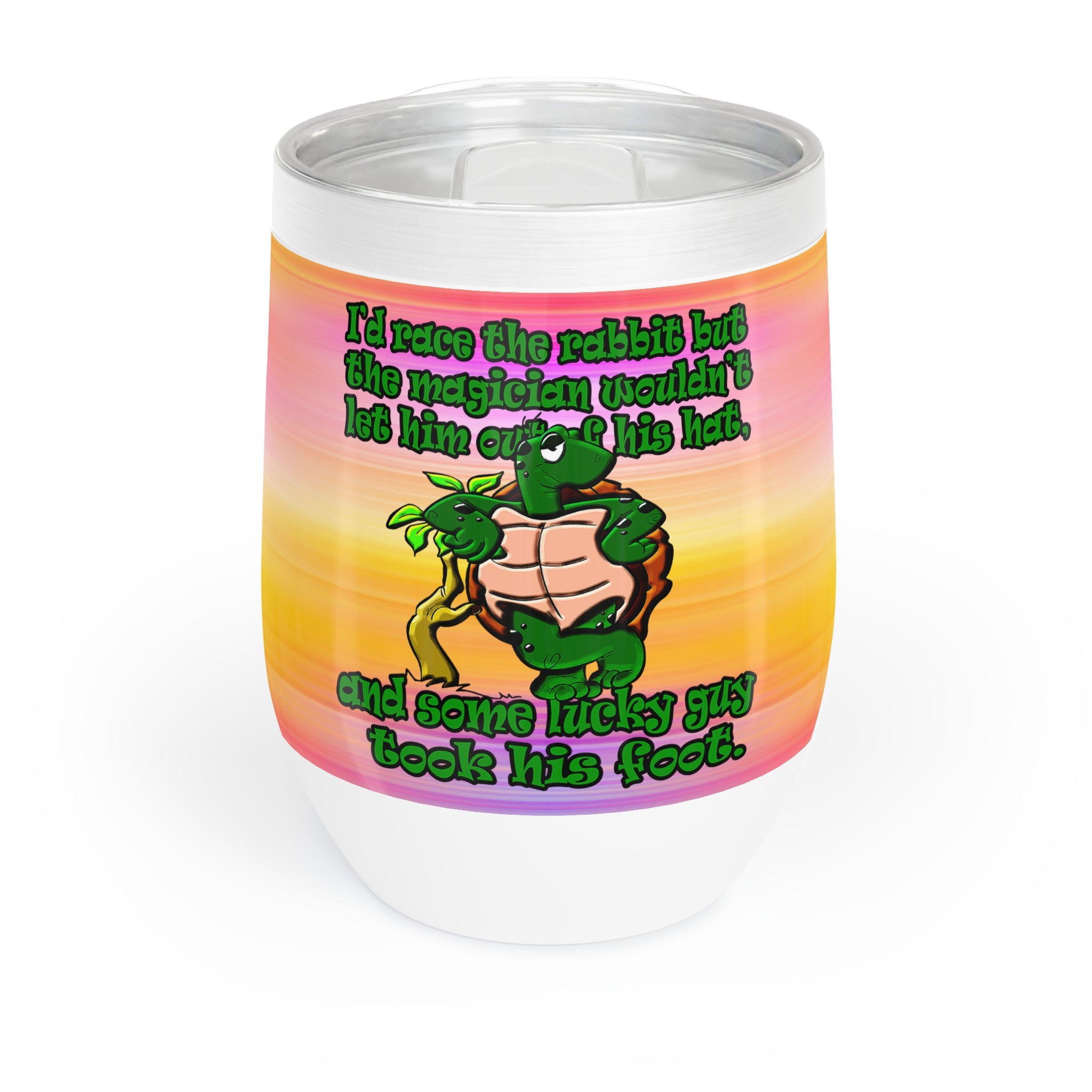 turtle race - Chill Wine Tumbler (color blur)