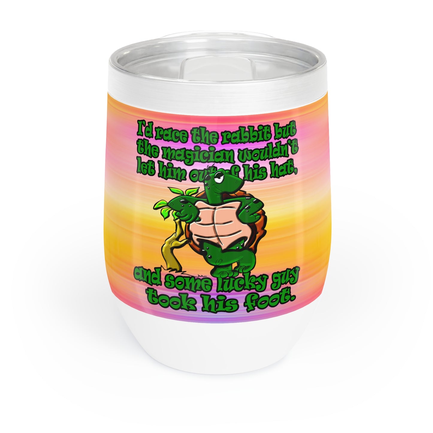 turtle race - Chill Wine Tumbler (color blur)