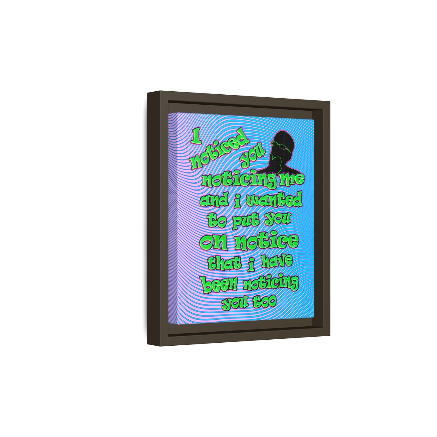 noticed you noticing - framed canvas art (light blue-purple wave)
