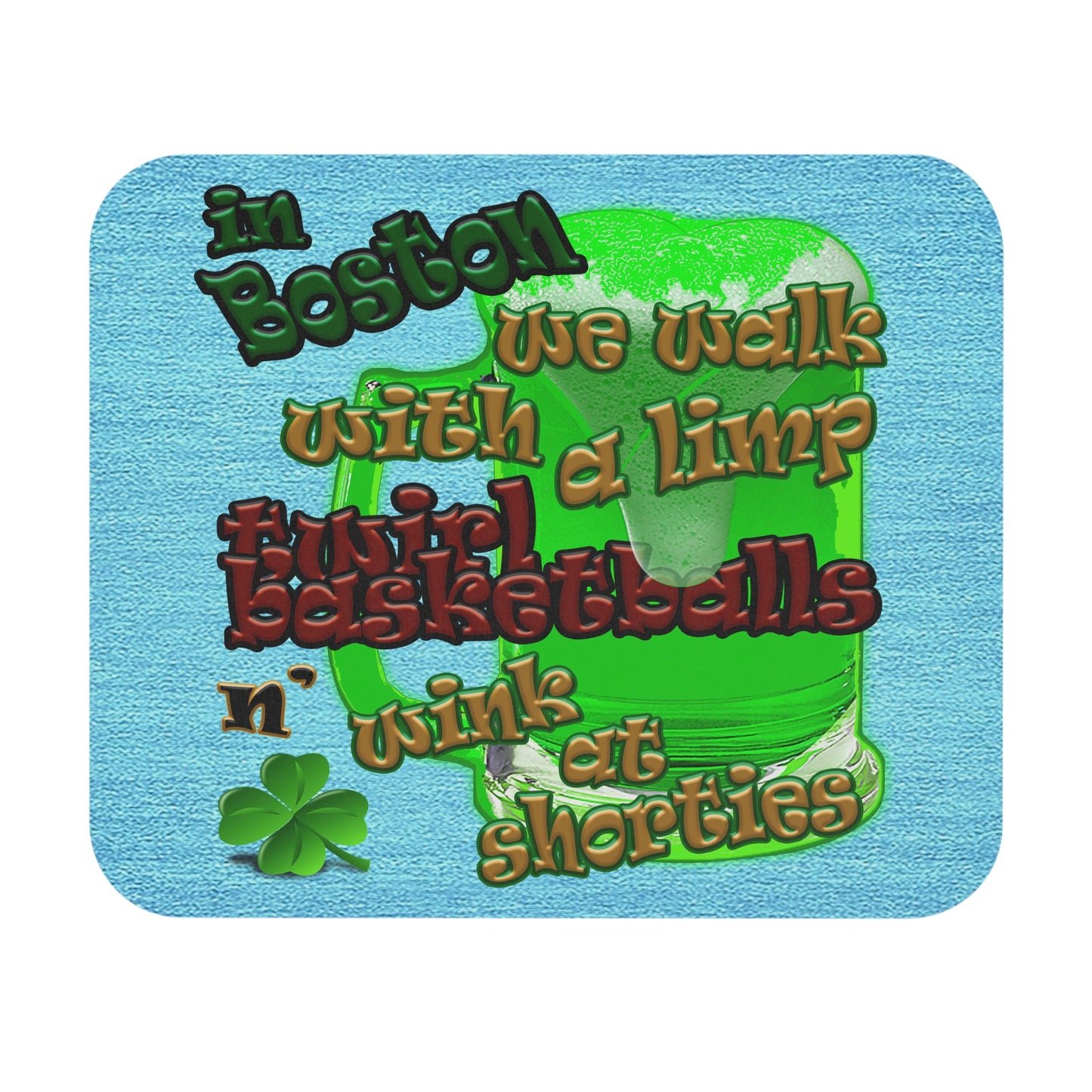 celtics logo - Mouse Pad (Rectangle) (faded blue)