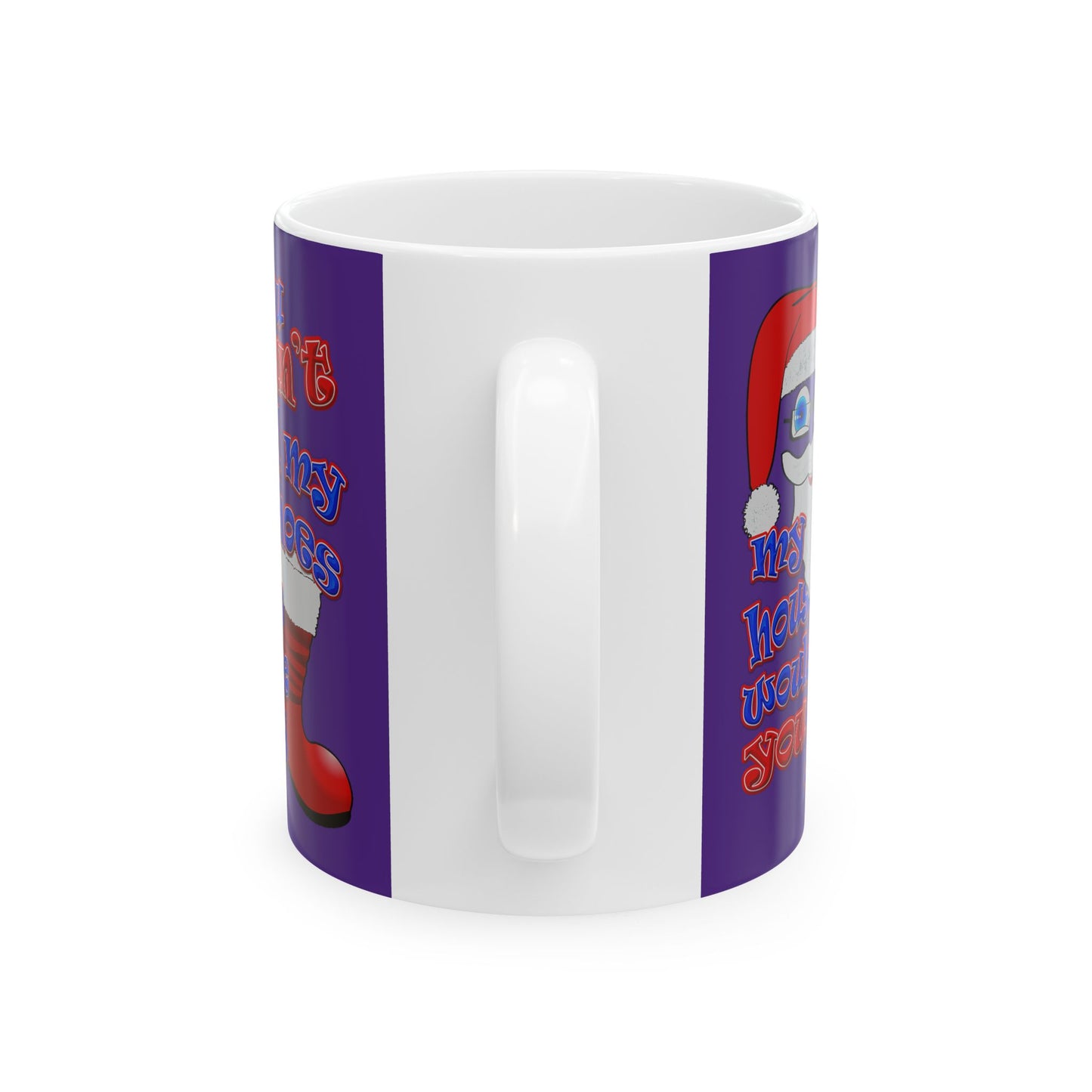 santa's shoes - White Mug (purple)