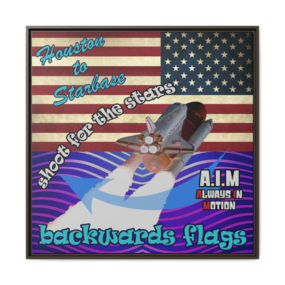 shoot for the stars - framed canvas art (purple wave)