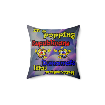 popping like popcorn - Faux Suede Square Pillow - (grey-pink wave)