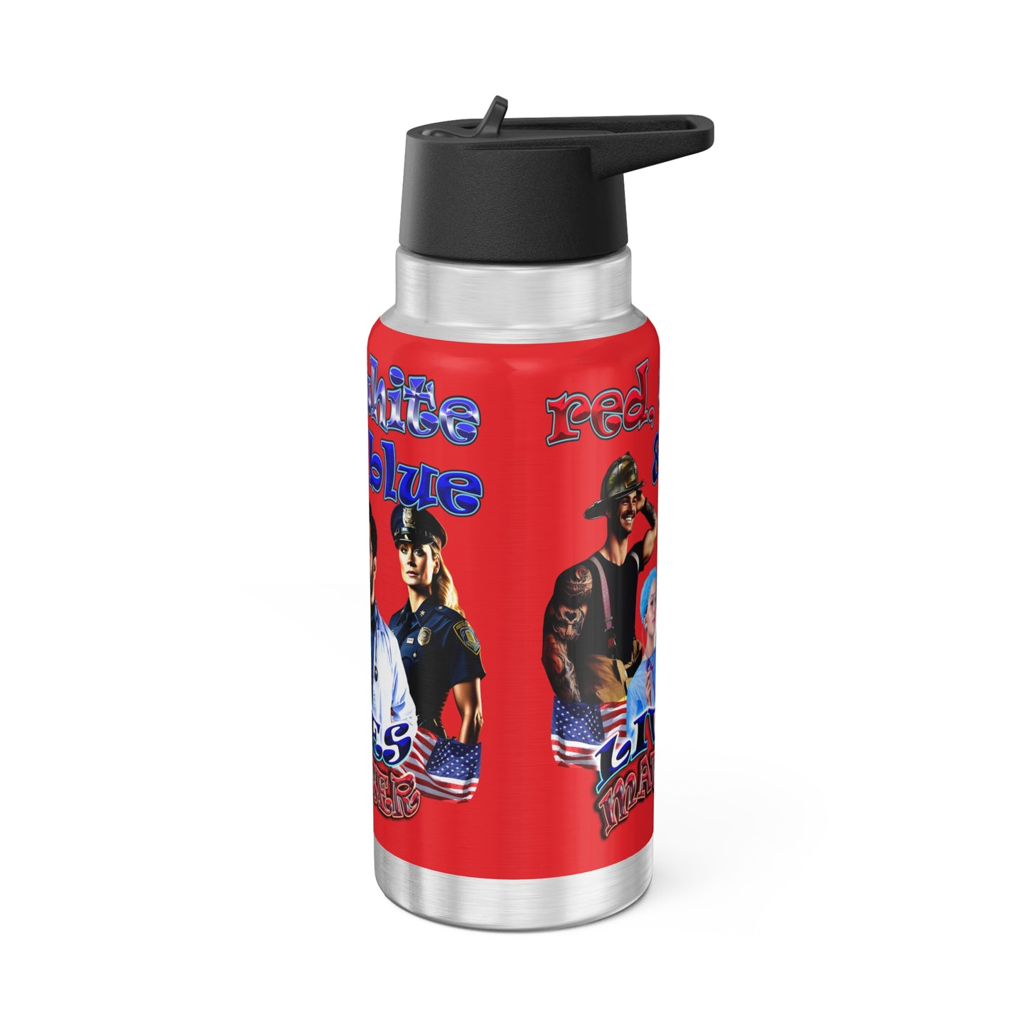 rw&b lives matter - Gator Tumbler, 32oz (red)