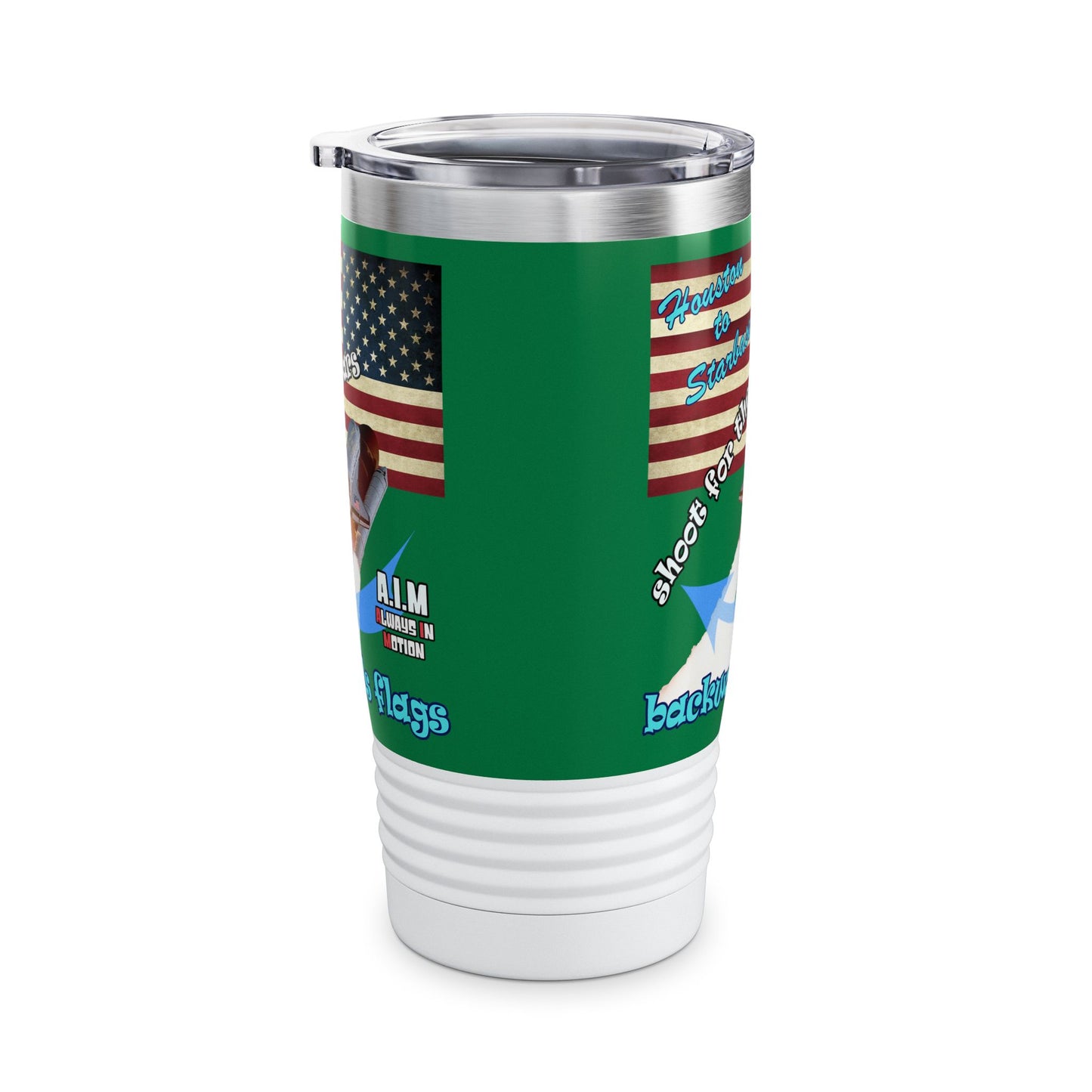 shoot for the stars - Ringneck Tumbler, 20oz (dark green)