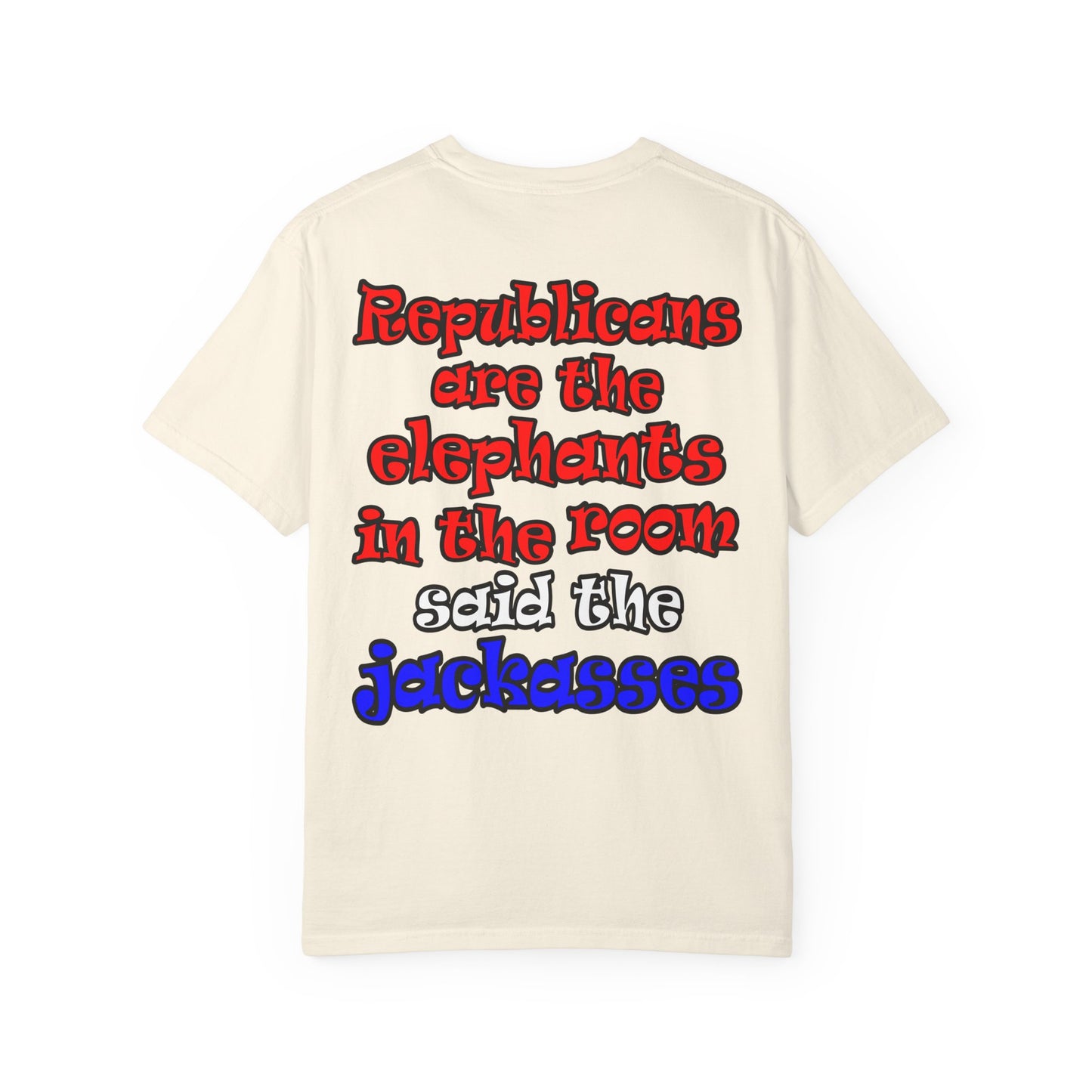 donkeys and elephants - Unisex Garment-Dyed T-shirt
