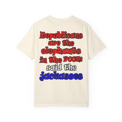 donkeys and elephants - Unisex Garment-Dyed T-shirt