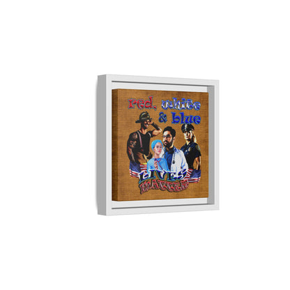 rw&b lives matter - framed canvas art (brown papyrus)