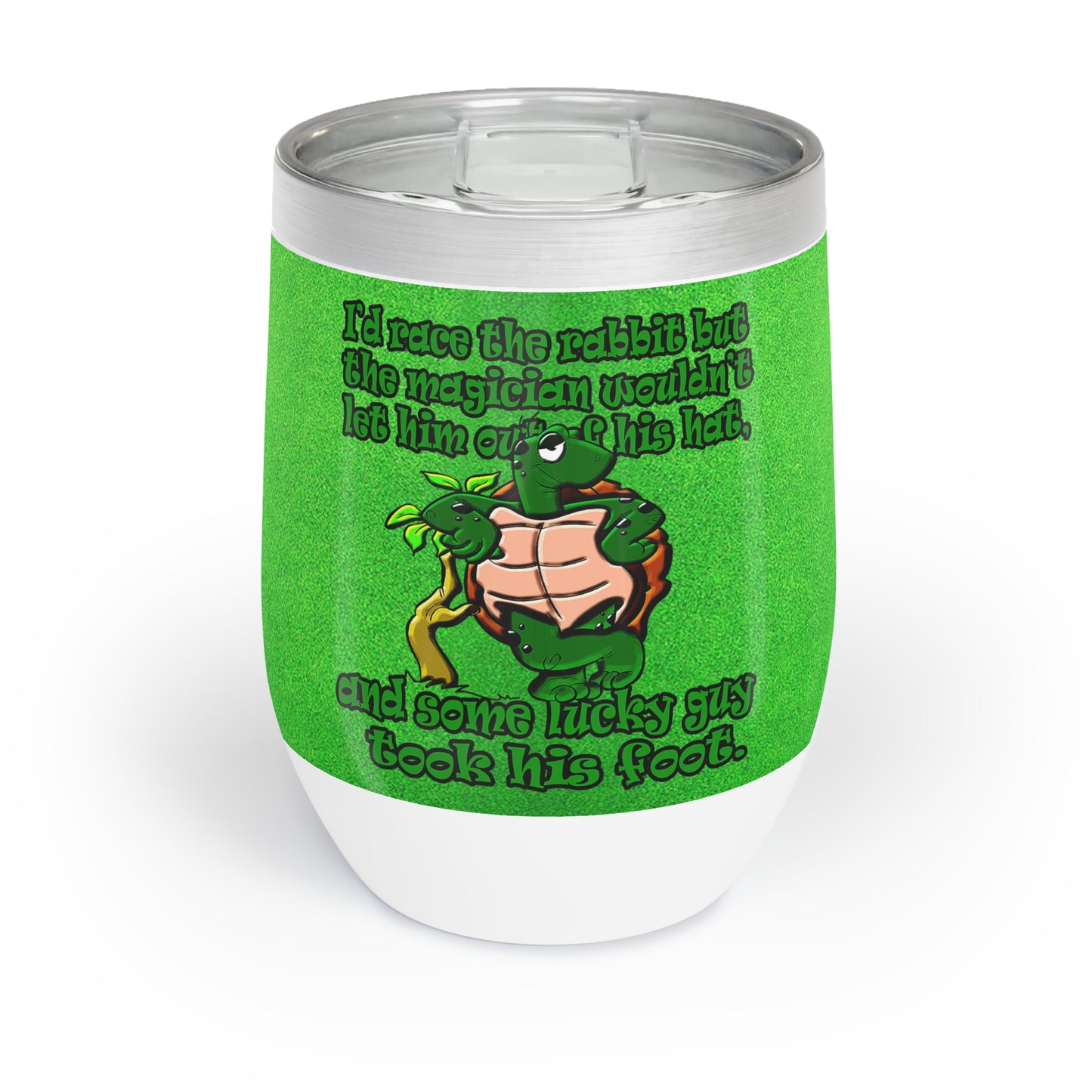 turtle race - Chill Wine Tumbler (green turf)