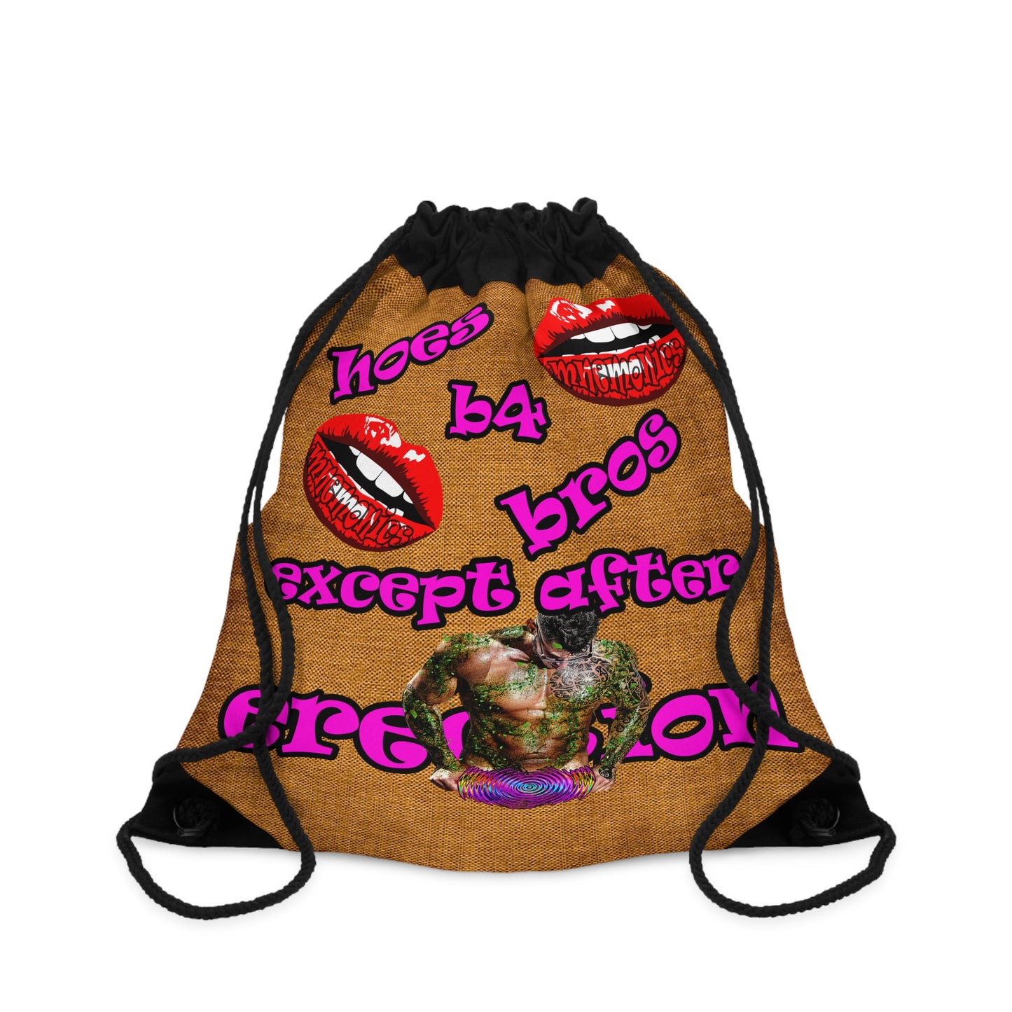 hoes b4 bros - Drawstring Bag (dichromatic brown papyrus)