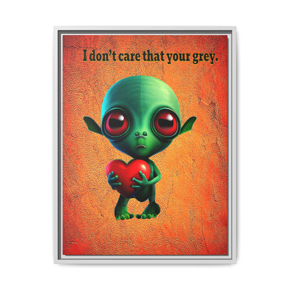 I don't care that your grey - framed canvas art (burnt orange)