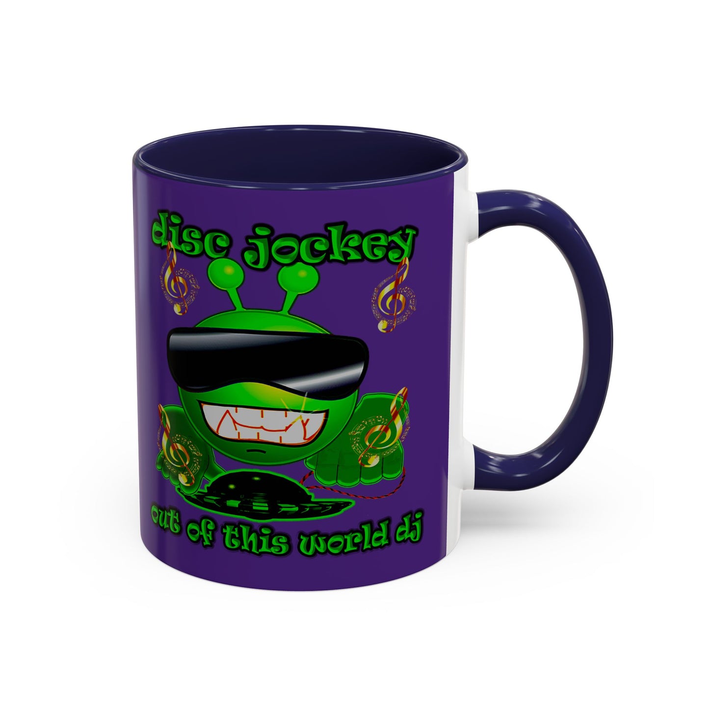 disc jockey - Accent Mug (purple)