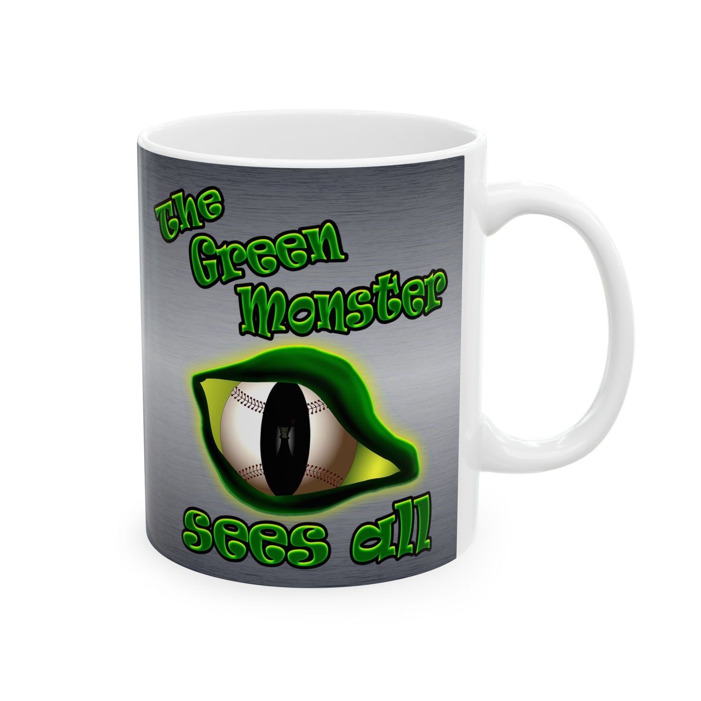 green monster - White Mug (brushed nickel)