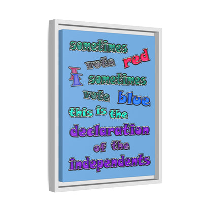 declaration of the independents - framed canvas art (light blue)