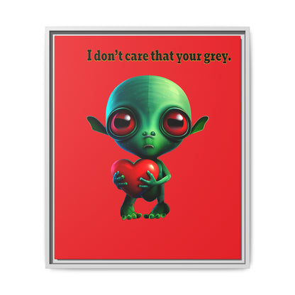 I don't care that your grey - framed canvas art (red)