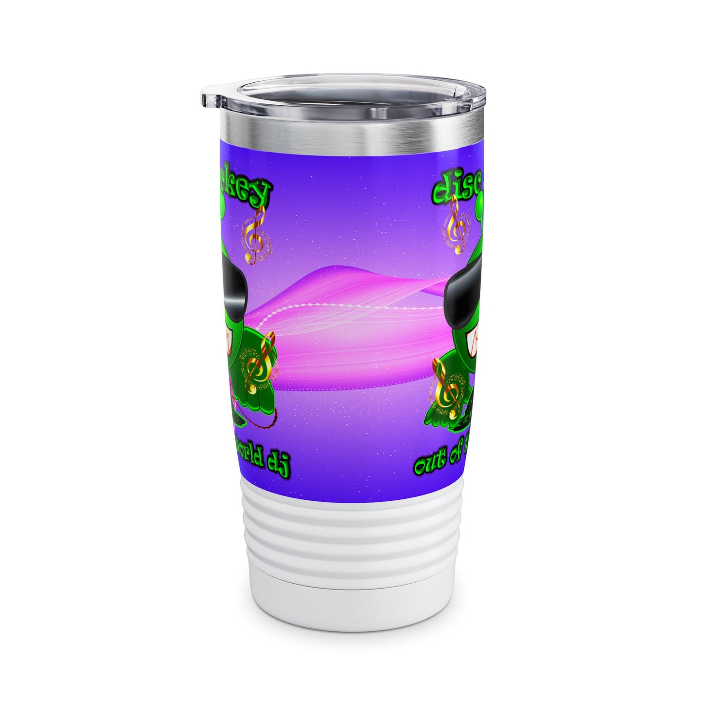 disc jockey - Ringneck Tumbler, 20oz (purple-pink wave)