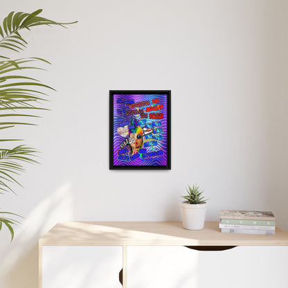 drop the beat - framed canvas art (purple wave)