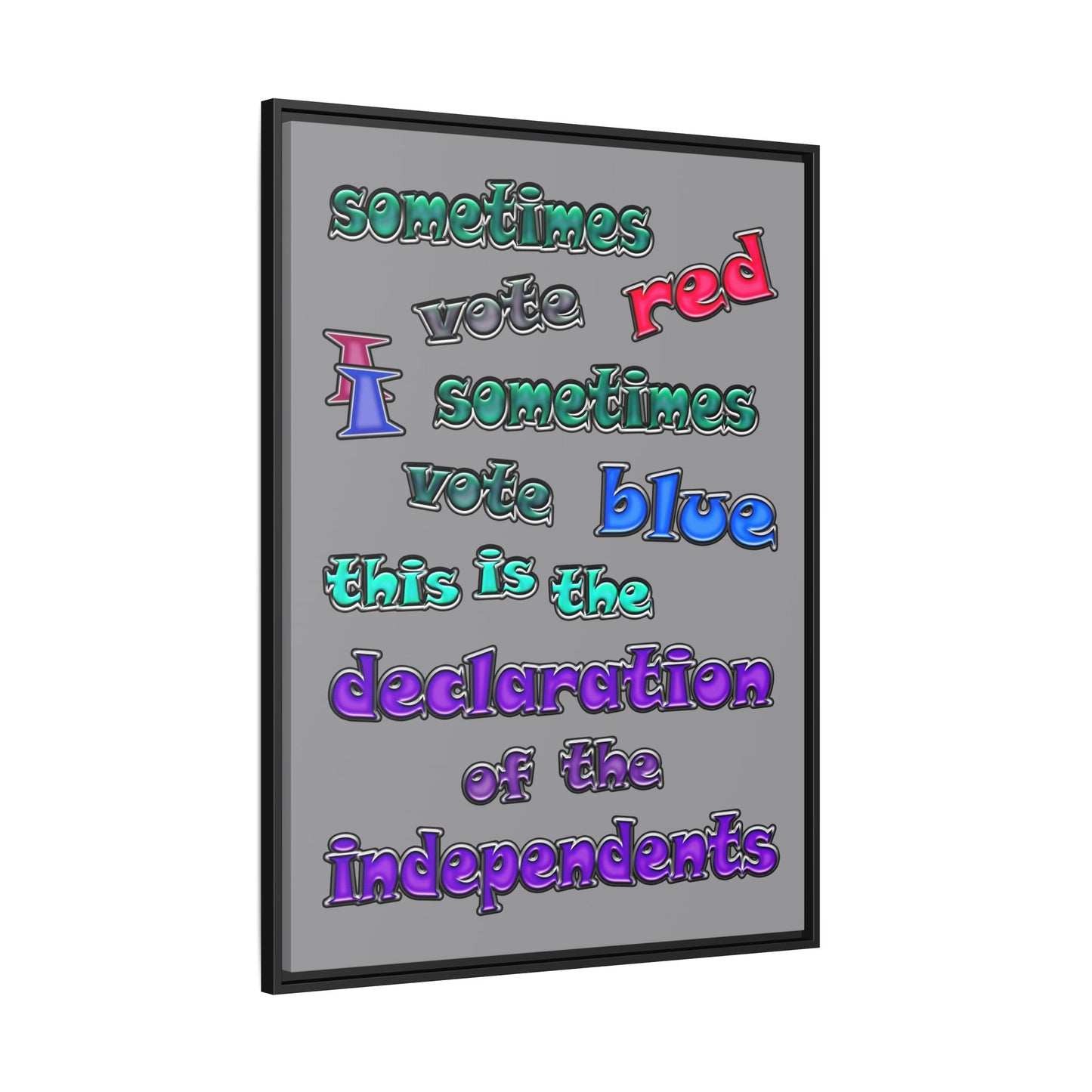 declaration of the independents - framed canvas art (grey)
