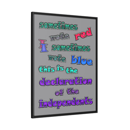 declaration of the independents - framed canvas art (grey)