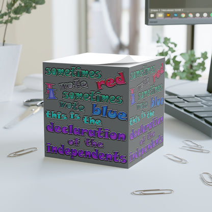 declaration of the independents - note cube (dark grey)