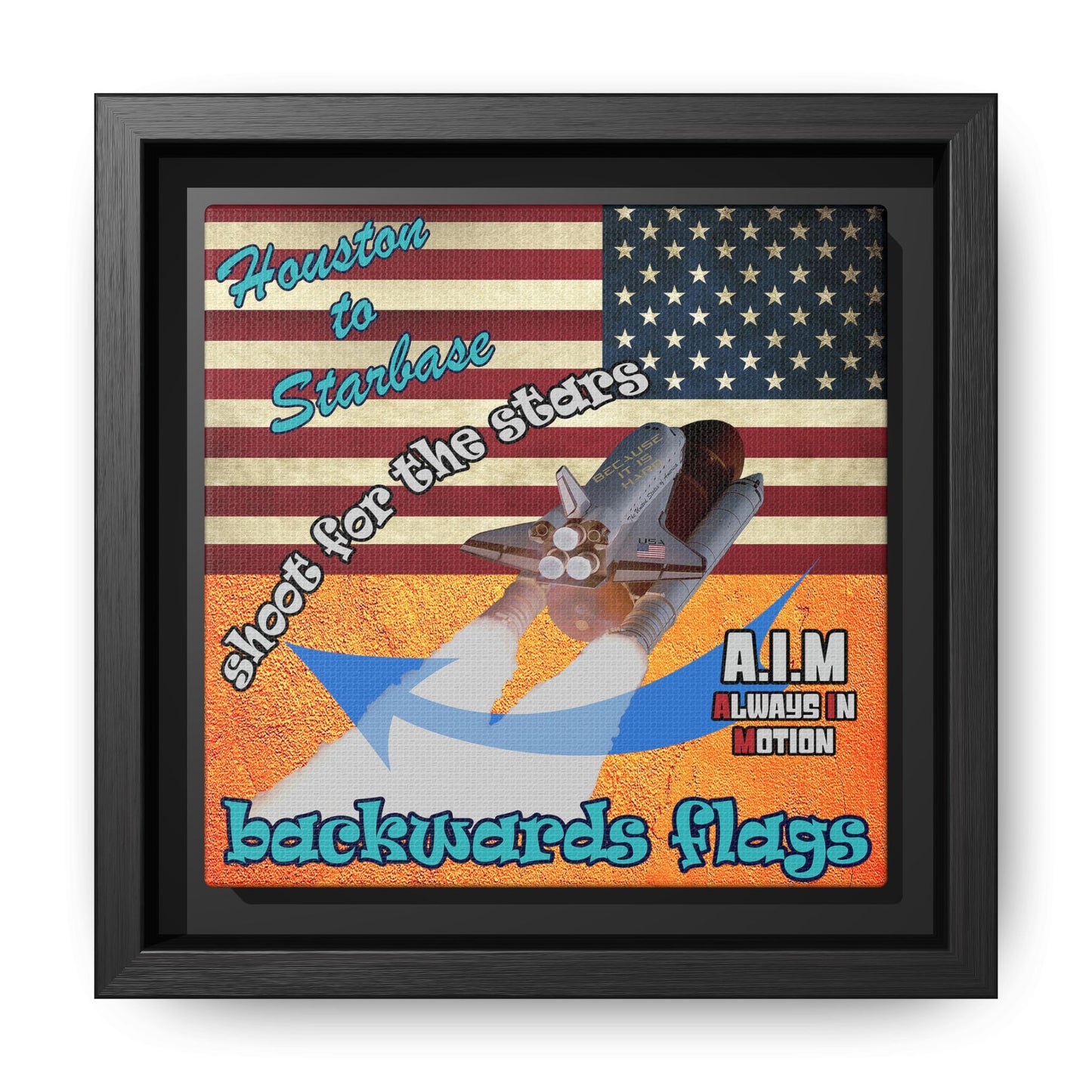 shoot for the stars - framed canvas art (burnt orange)