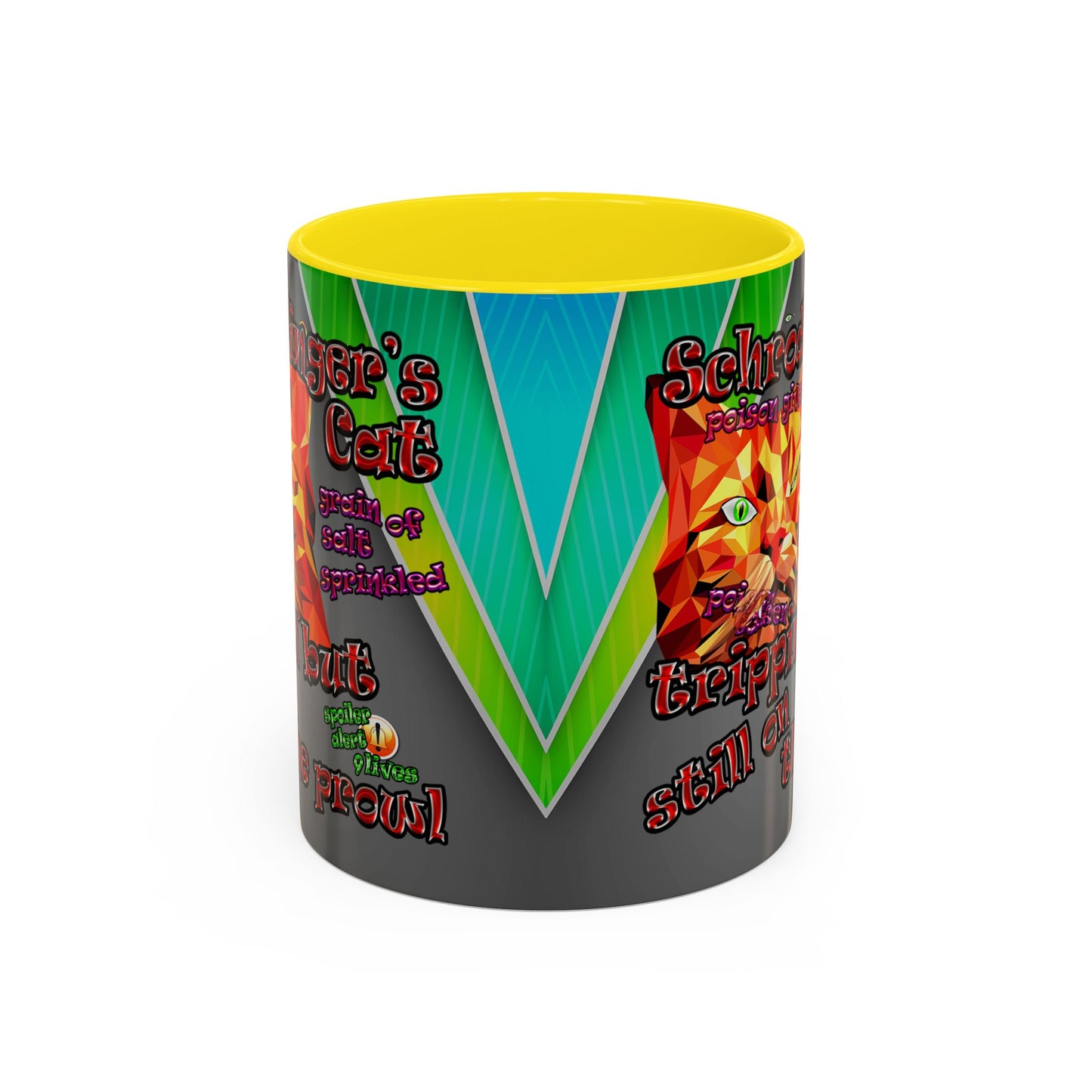 schrodinger's cat - Accent Mug (rainbow split)