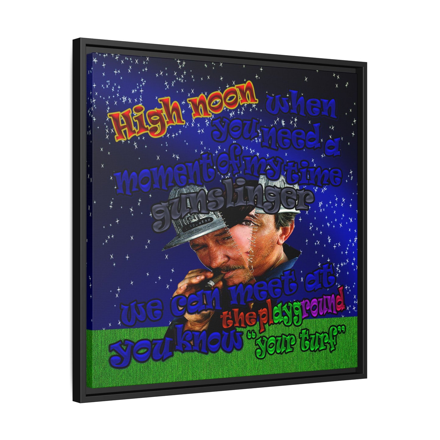 high noon - framed canvas art ('snoops' background)