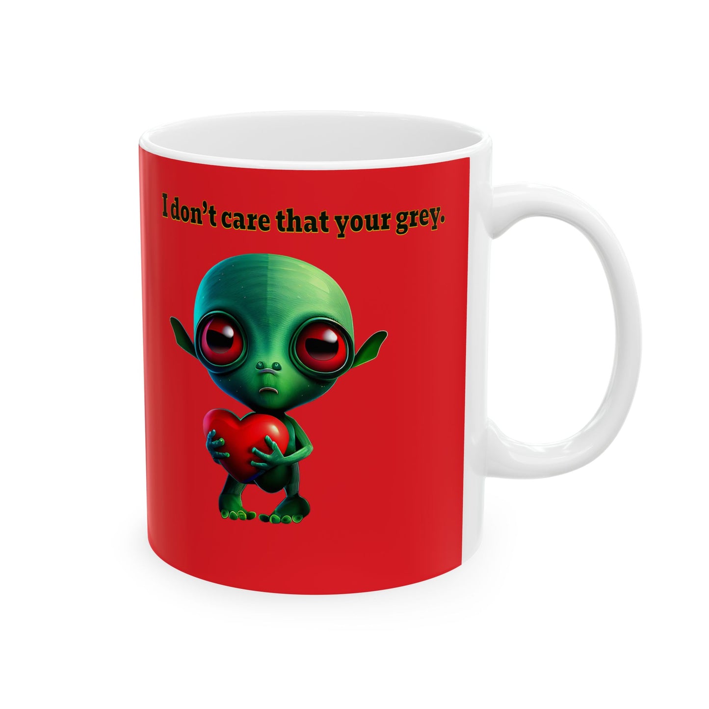 I don't care that your grey - White Mug (red)
