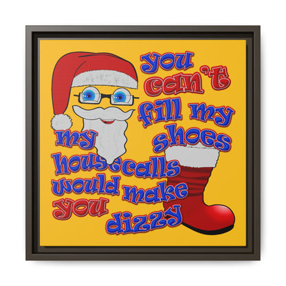santa's shoes - framed canvas art (yellow)