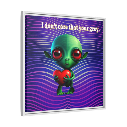 I don't care that your grey - framed canvas art (purple wave)