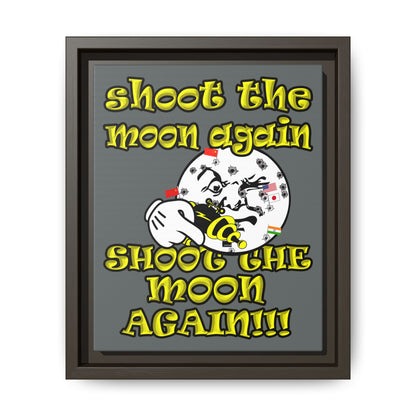 shoot the moon again - framed canvas art (dark grey)